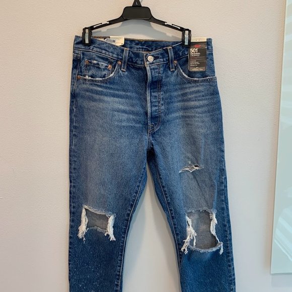 NWT Levi's 501 Original Athens Cropped High Rise Straight Leg size 29 - Picture 3 of 6